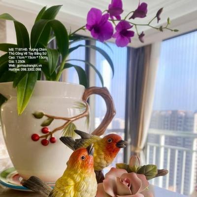 TƯỢNG CHIM THỦ CÔNG VẼ TAY BẰNG SỨ